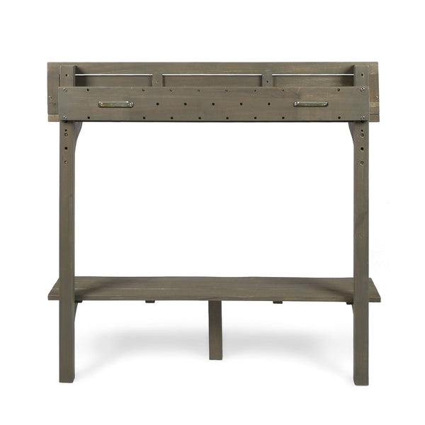 Outdoor Acacia Wood Balcony Bar Table, Gray Finish