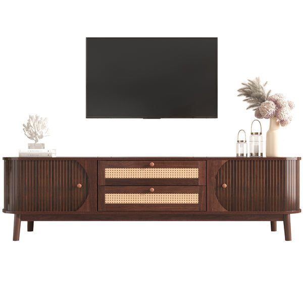 Modern Farmhouse Rattan TV Stand BLAKHOM