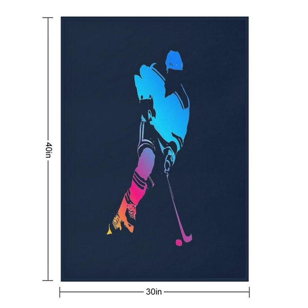 Hockey Player Throw Blanket
