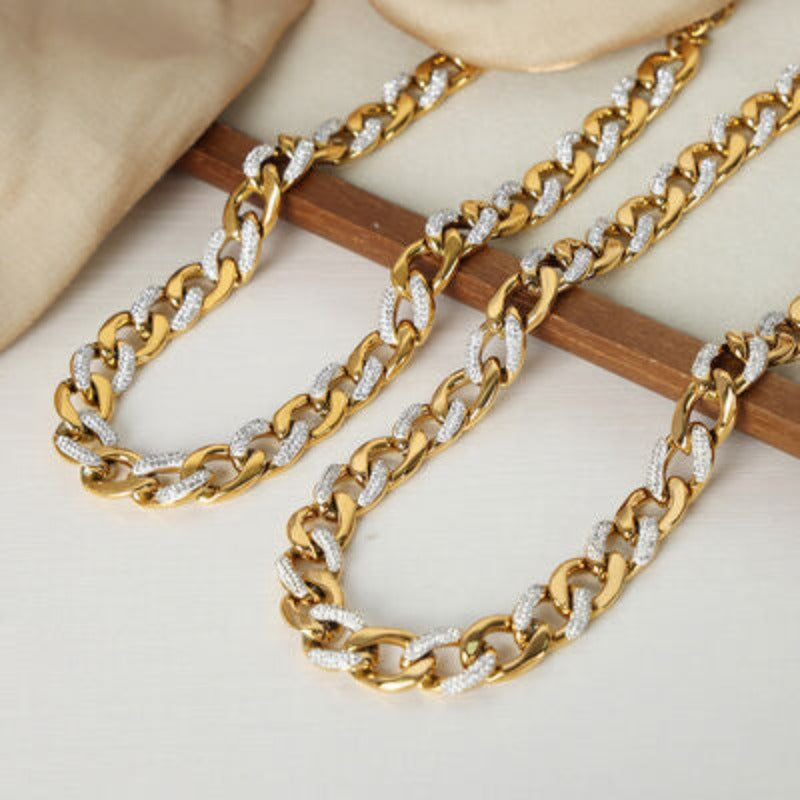 Gold & Diamond Chunky Chain Necklace