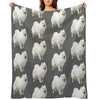 Japanese Spitz Puppy Dog Plush Throw Blanket