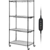 Plant Stand With Grow Light, 4-Tier Plant Shelf With 45W Full Spectrum Grow Light, 3 Mode Plant Light With Timer And Wheel For Seed Starting, Metal Grow Light Shelf For Indoor Plants