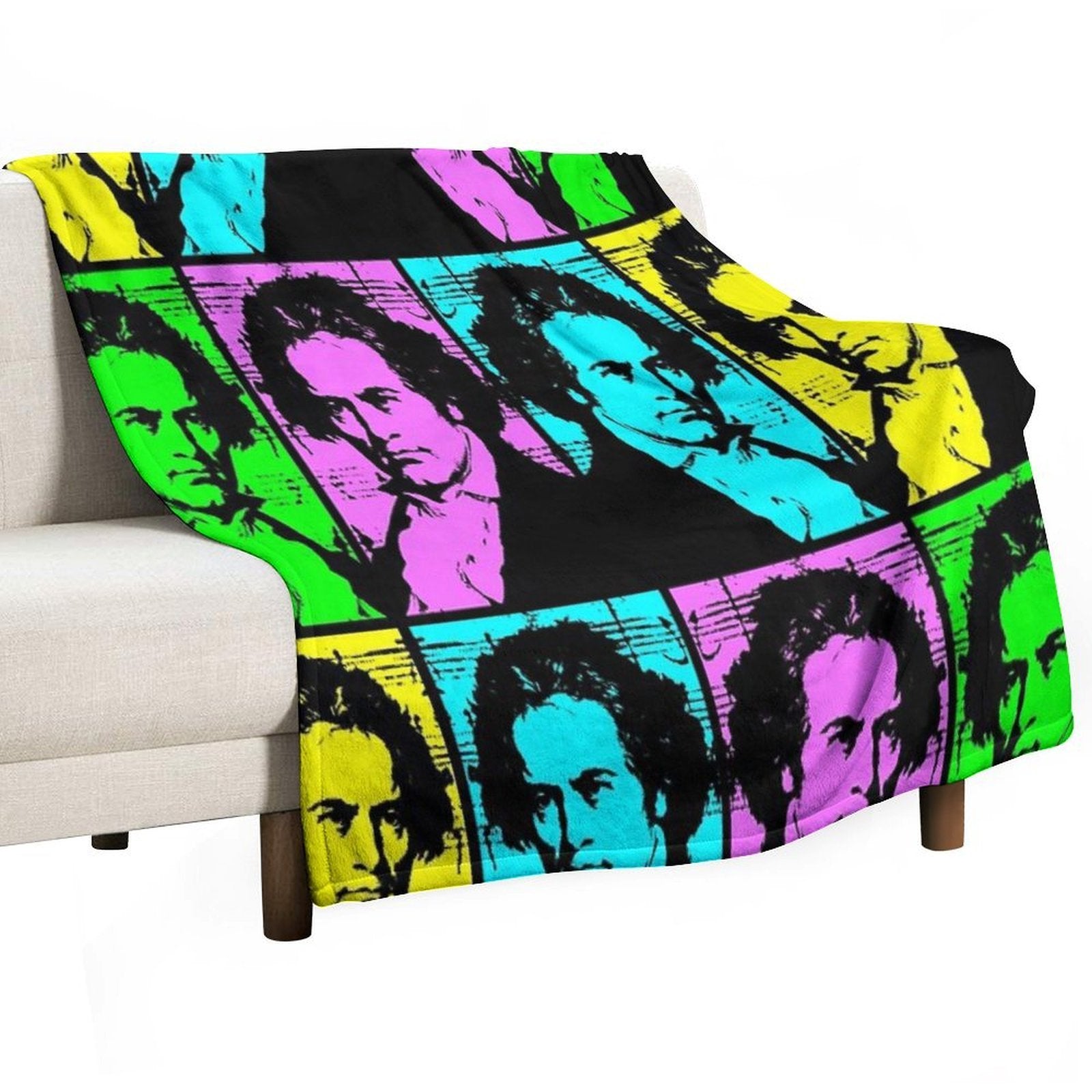 Pop Art Beethoven Travel-friendly Throw Blanket