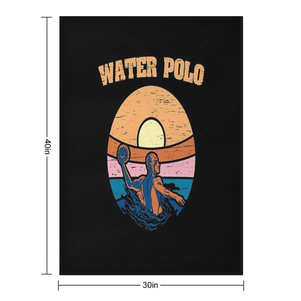 Water Polo Swim Sport Retro Water Polo Sustainable Throw Blanket