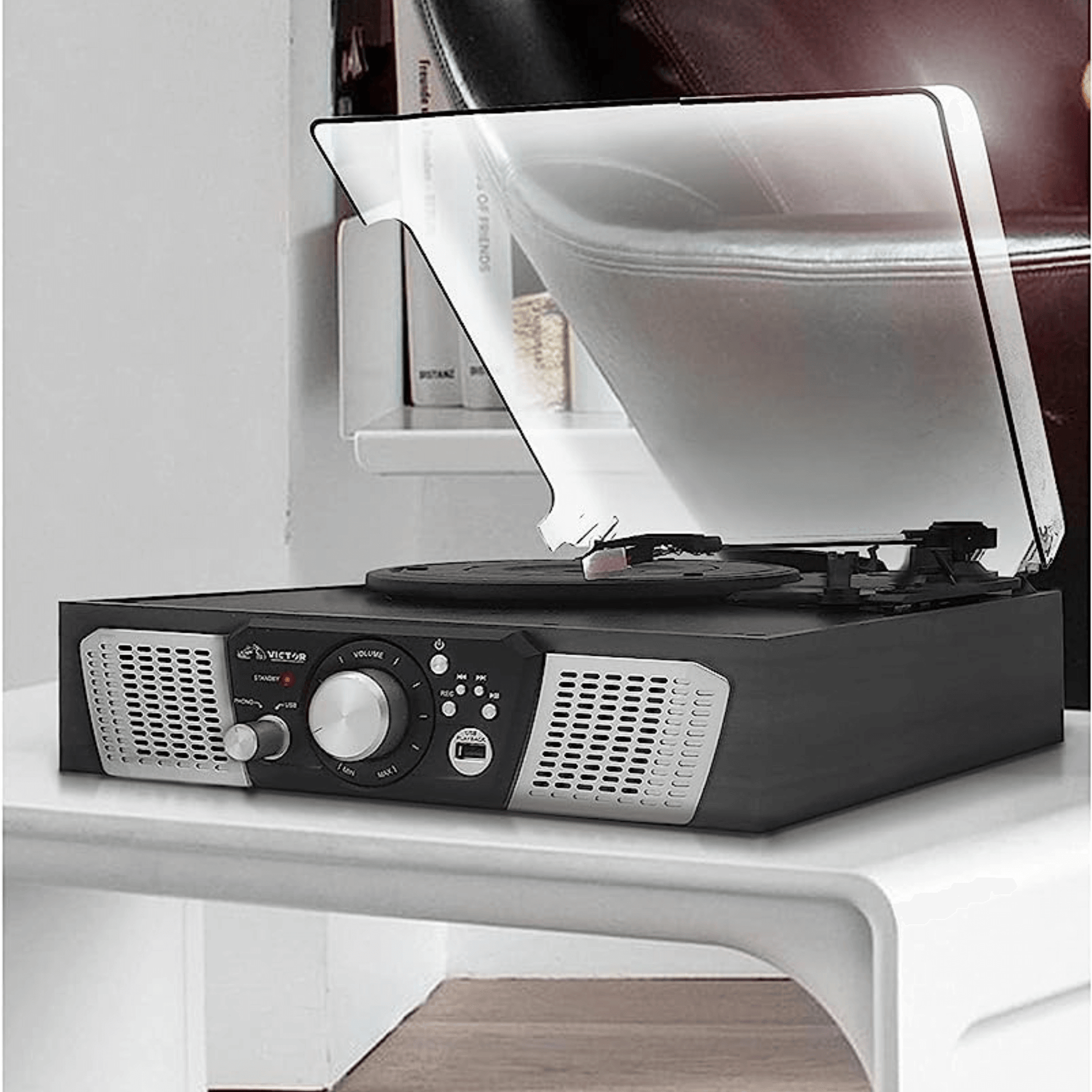 Victor Lakeshore 5-in-1 Hybrid BT Turntable System Black - Refurbished