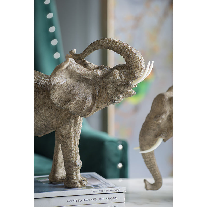 15x8x12' Tai Polyresin Elephant Accent,Trumpeting