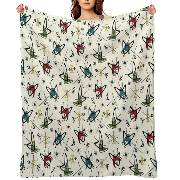 Atomic Boomerang Flashback Throw Blanket