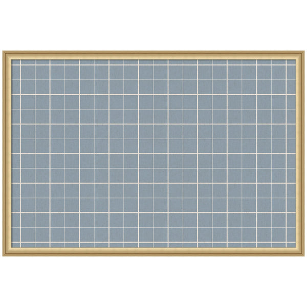 Framed Fabric Pinboard Light Blue Plaid Wall Organization