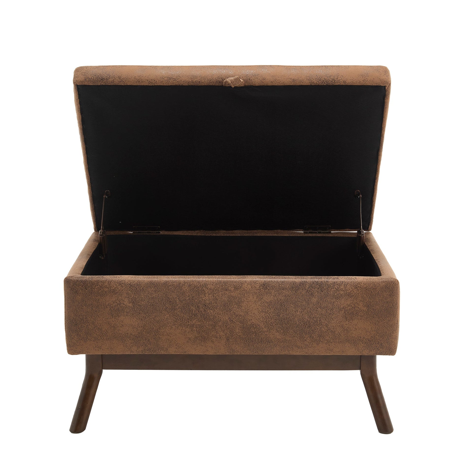 Mid-century modern square coffee table storage bench, assembled, suitable for living room, entryway and family room, used as a coffee table, stirrups, shoe bench