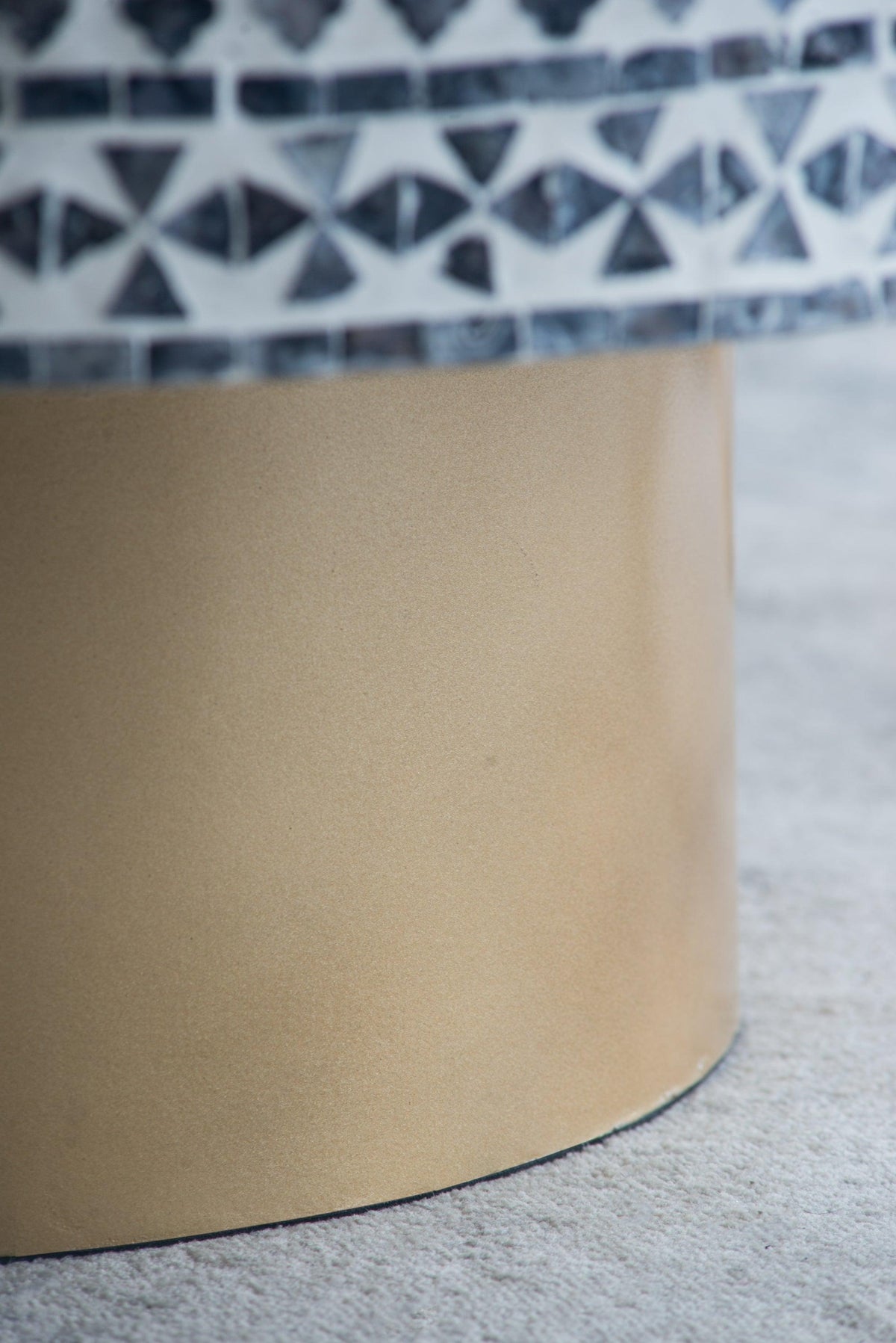 Modern Boho Round Capiz Coffee Table with