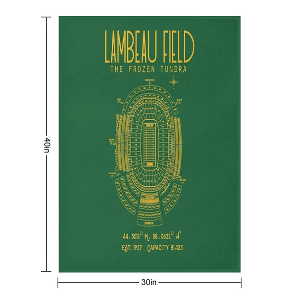 Green Bay Packers Lambeau Field Stadium Poster Print Throw Blanket