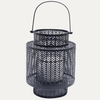 Hanging Candle Lantern – Black Mesh Lantern Design with Cozy Flickering Light