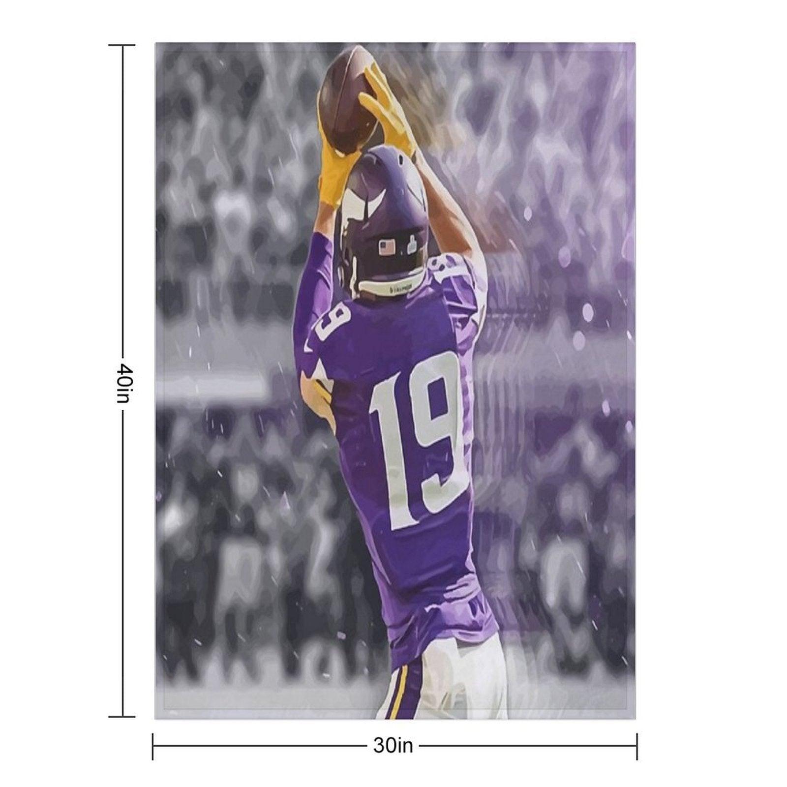 Adam Thielen Minnesota Vikings Illustration Throw Blanket