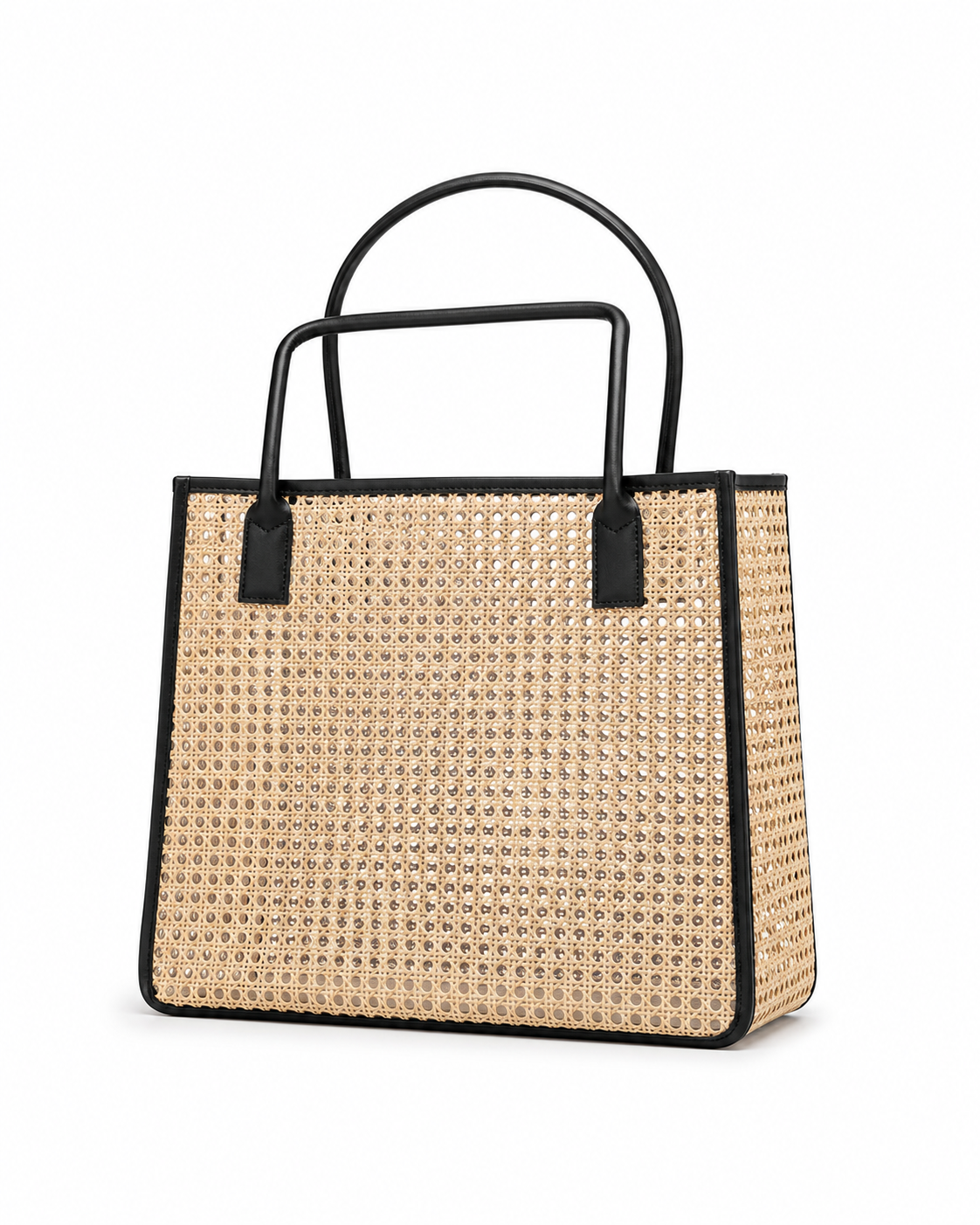 Citra Leather and Rattan Tote Bag