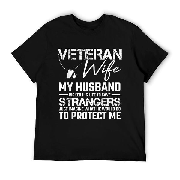 Veteran Wife Army Husband Soldier Saying Cool Military Gift T-Shirt BionZax