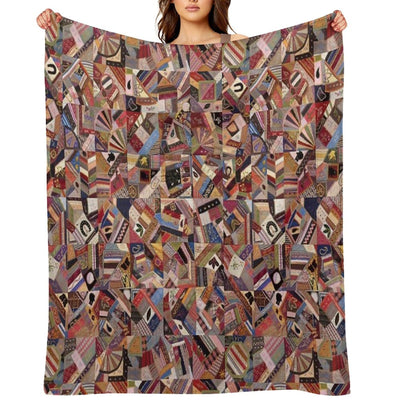 Patches of Joy A Crazy Quilt Design Stitching Together Memories A Crazy Quilt Design Compact Throw Blanket