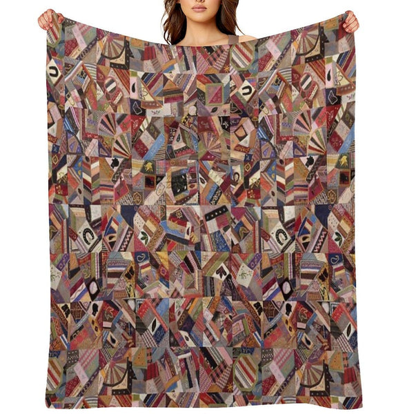 Patches of Joy A Crazy Quilt Design Stitching Together Memories A Crazy Quilt Design Compact Throw Blanket