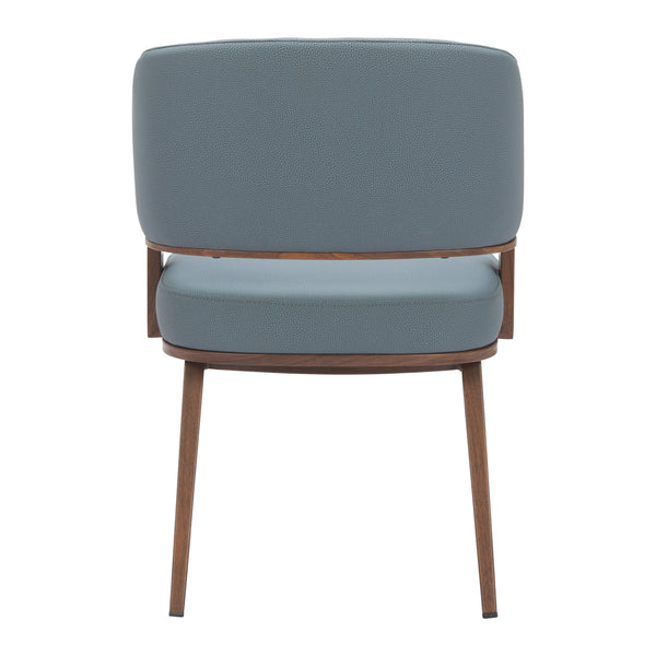 Poise Dining Chair Azure Gray & Walnut