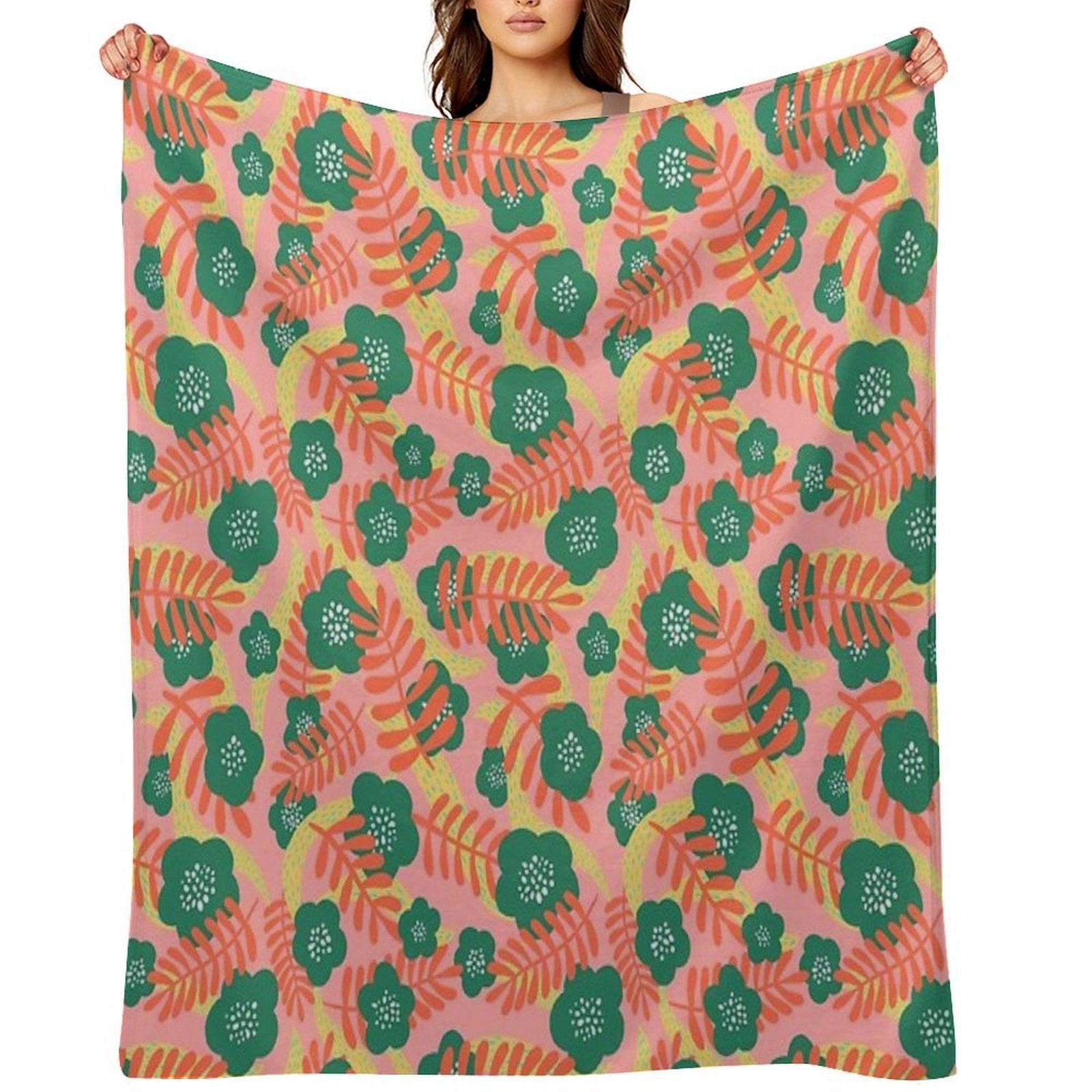 Bright Florals Throw Blanket