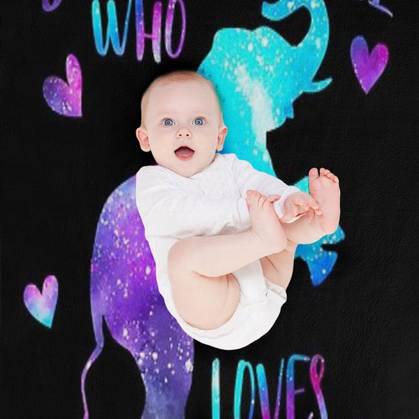 Just A Girl Who Loves Elephants Plush Throw Blanket