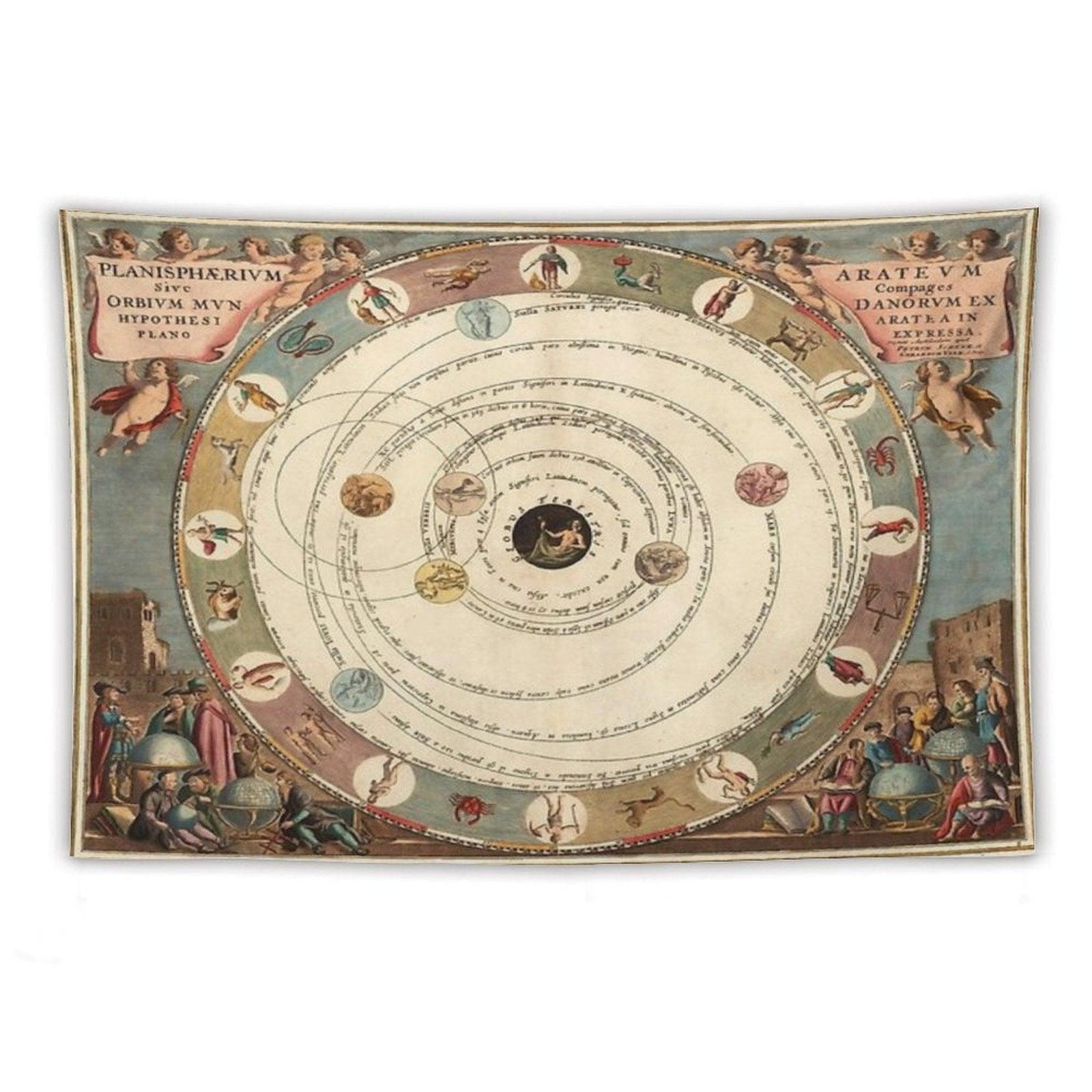 Vintage Zodiac Circle with Horoscope Tapestry