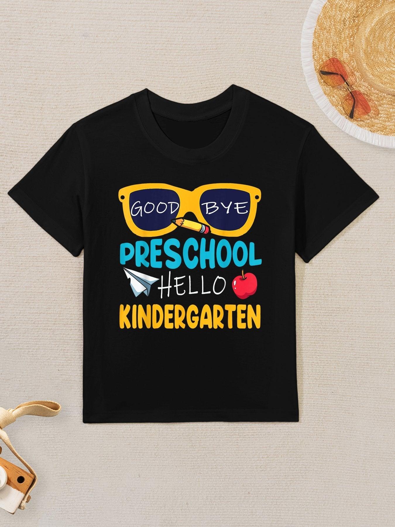 Hello Kindergarten Prek Grad Goodbye Preschool Graduation Kids T-Shirt