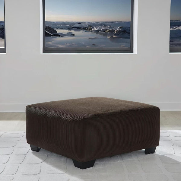 Ottoman Dark Brown Textured Stripe Statement Piece
