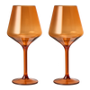 Floating Wine Glasses for Pool - Set of 2-15 OZ Shatterproof Poolside Wine Glasses, Tritan Plastic Reusable, Beach Outdoor Cocktail, Wine, Champagne, Water Glassware Spring Summer (Burnt Orange)