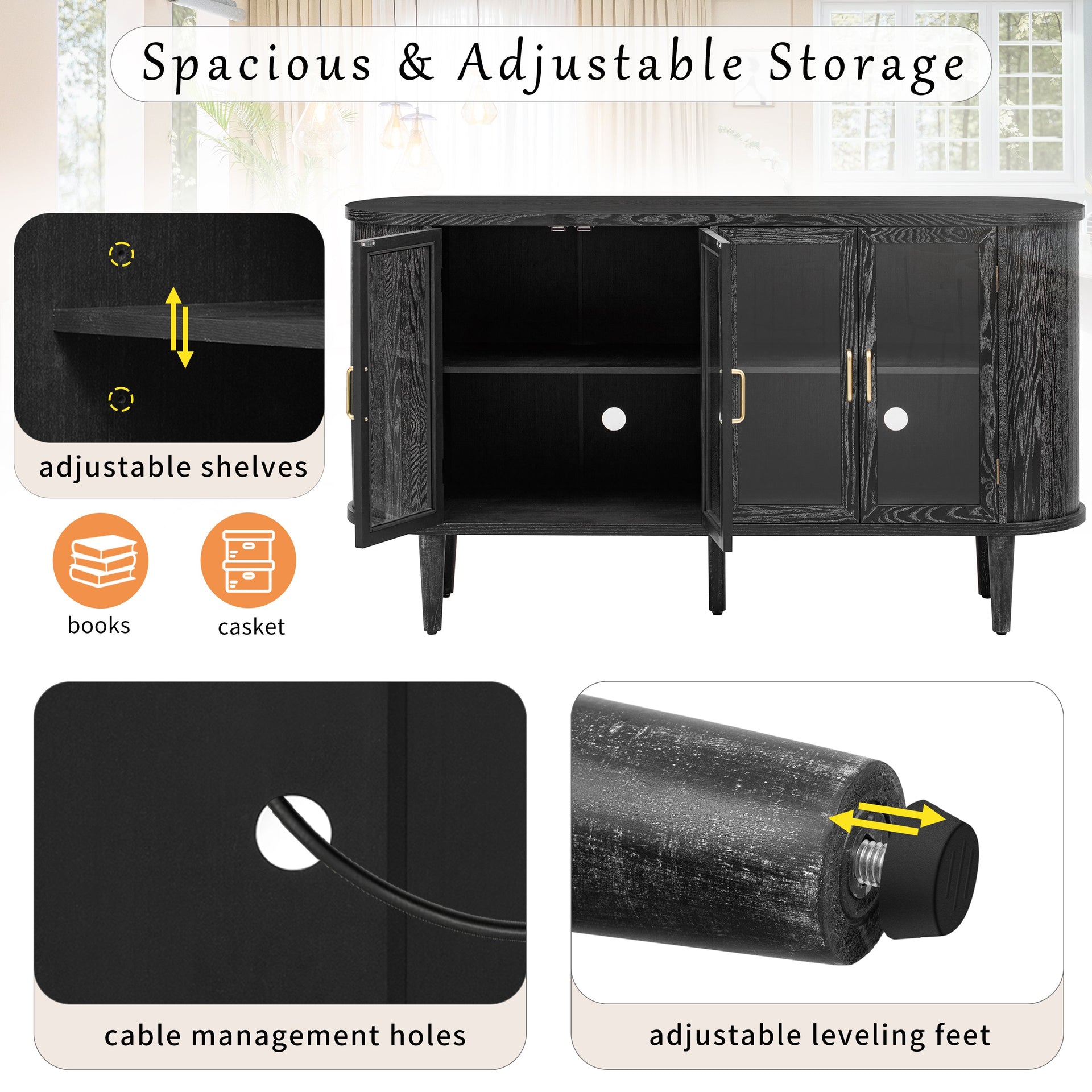 Farmhouse Sideboard Cabinet with Storage BLAKHOM