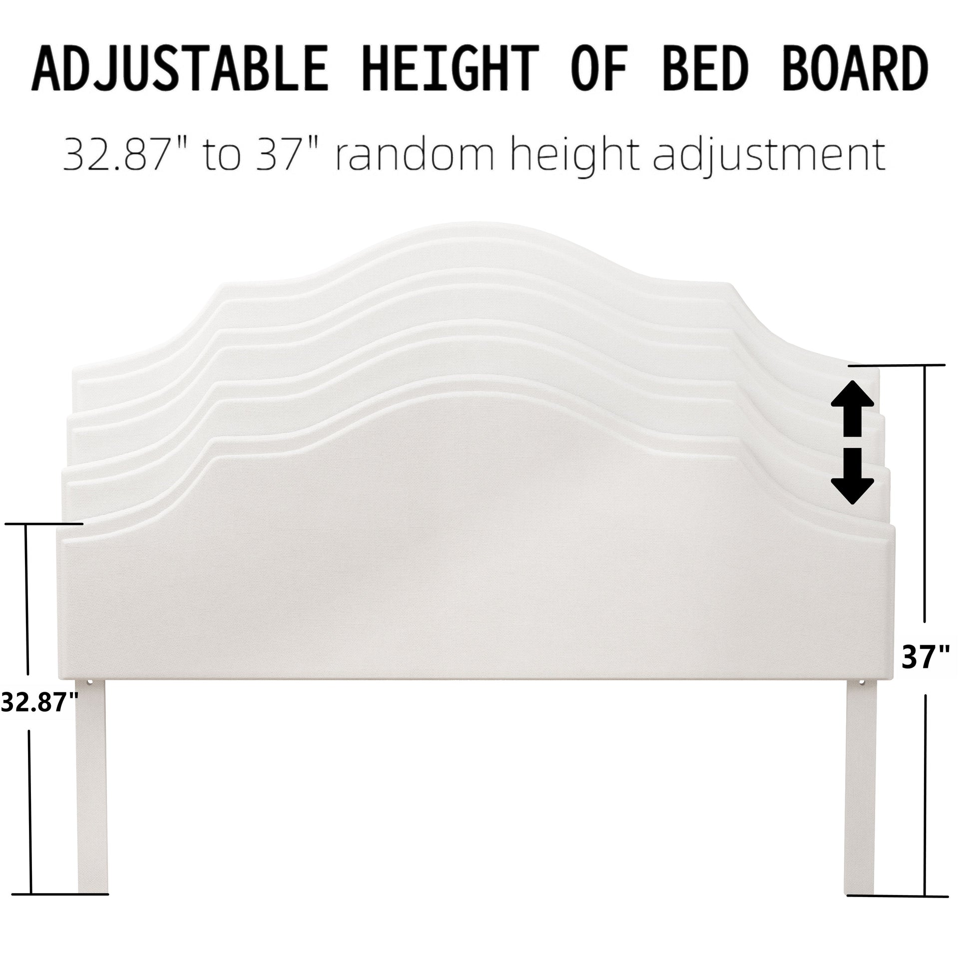 King Size Bed Frame with Adjustable Headboard