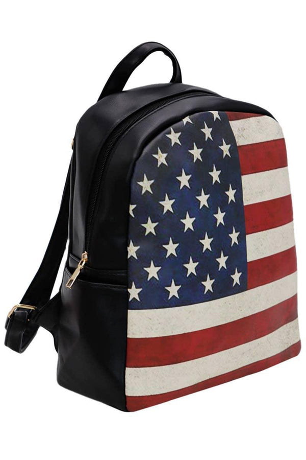 Vintage American Flag Print Buttery Soft PU Leather Backpack - Gifts for You 'n Me