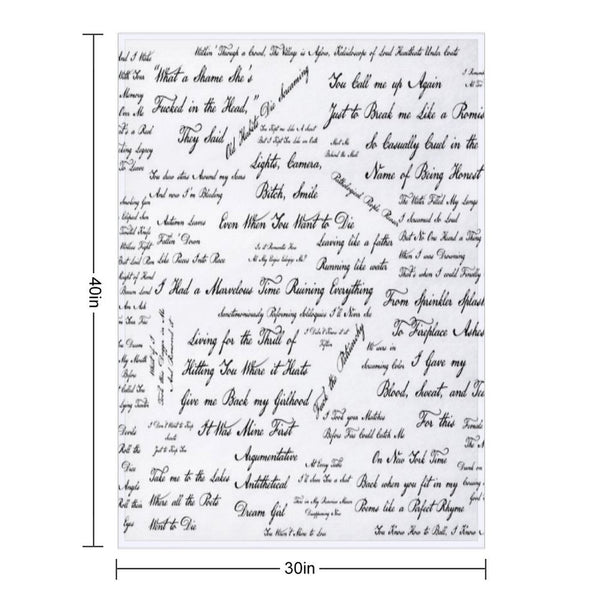 Taylor's The Tortured Poets Department Eras Tour Lyric Dress Comfort Throw Blanket