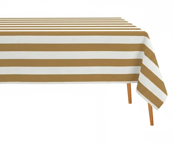 Striped Cotton Linen Tablecloth