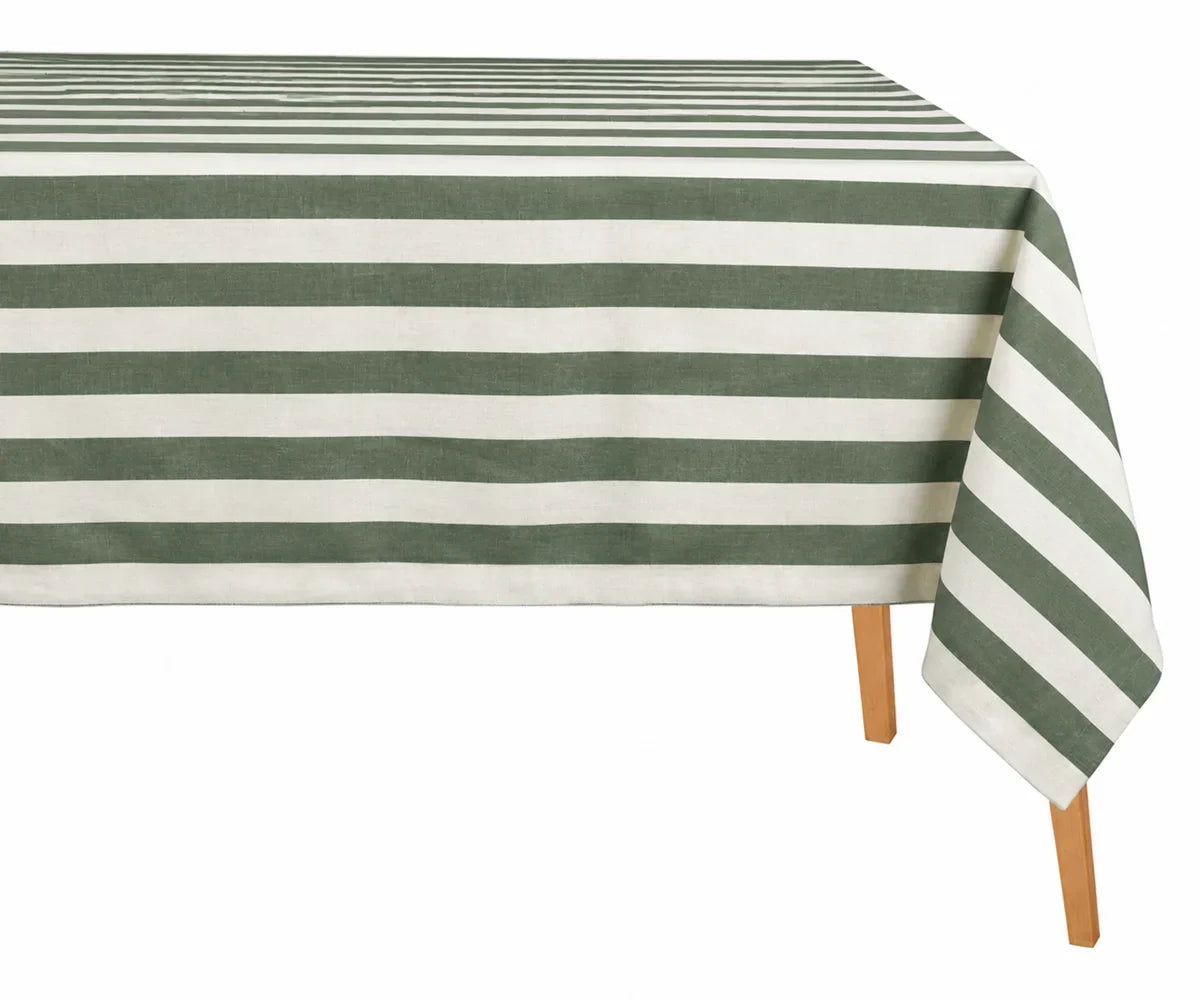 Striped Cotton Linen Tablecloth