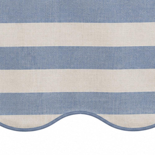 Scalloped Edge Tablecloth - Striped