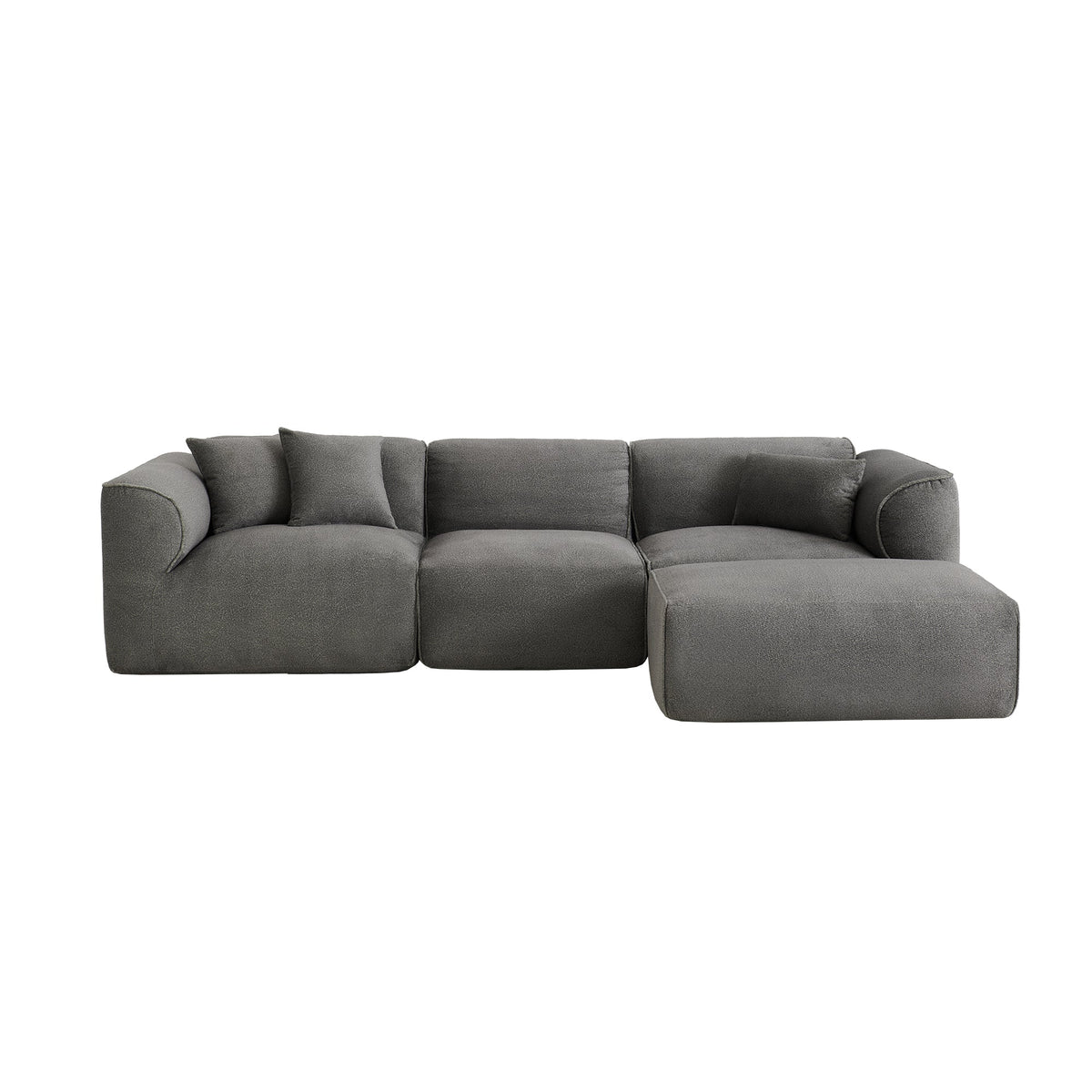 U_Style Luxury Living Room Double-Needle Cut Velvet Sofa - 4-Seater