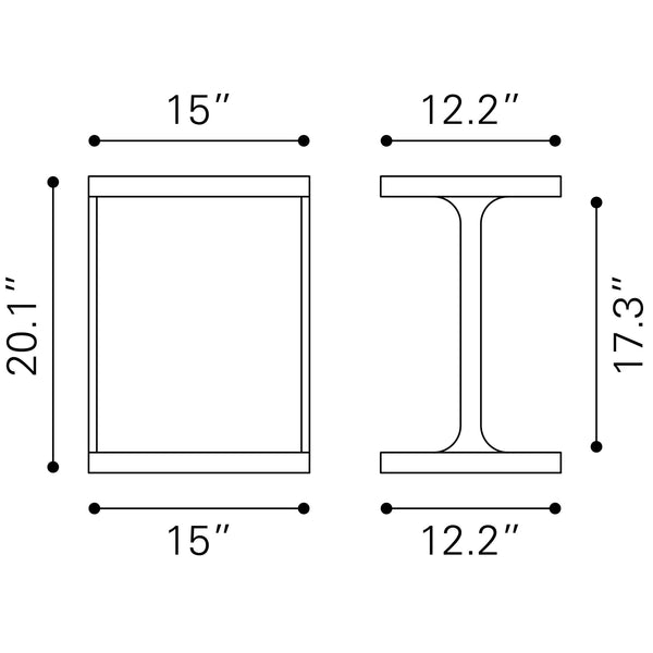 Bama Side Table Whitewashed