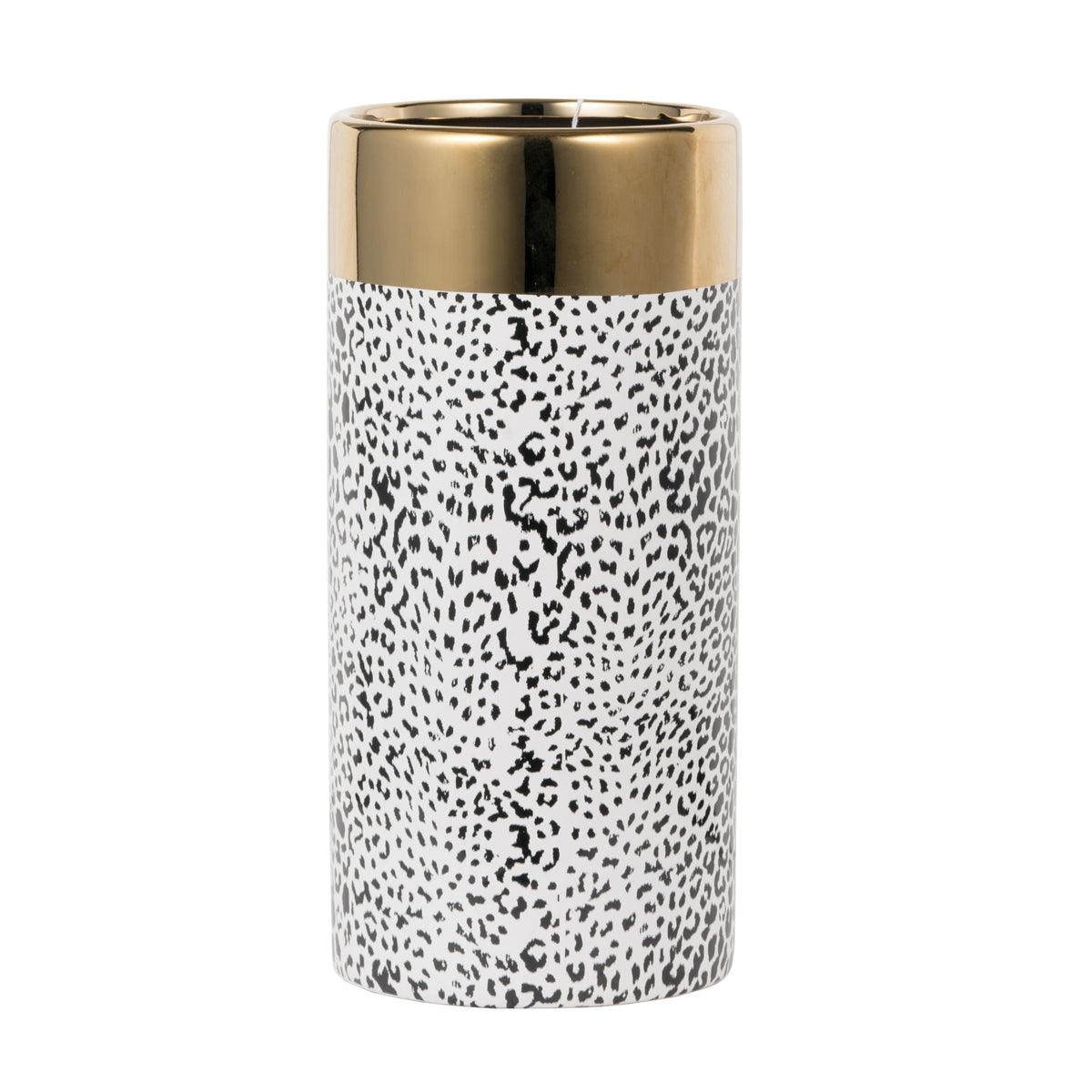 Matte Black& Gold Ceramic Vase