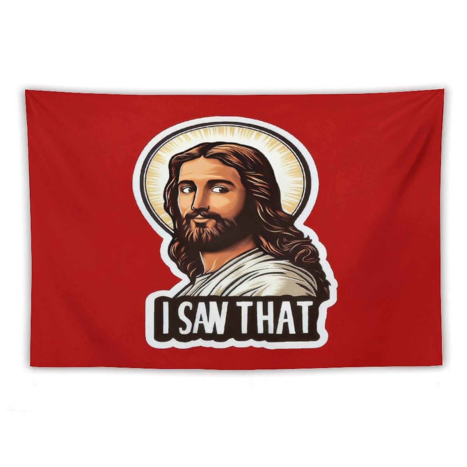 I SAW THAT Red Tapestry