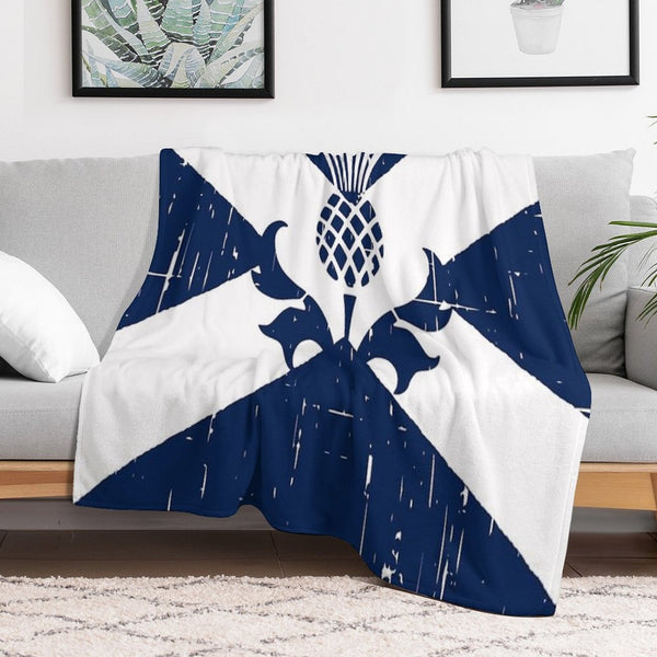Saltire Scottish Flag And Scottish Thistle Comfort Throw Blanket