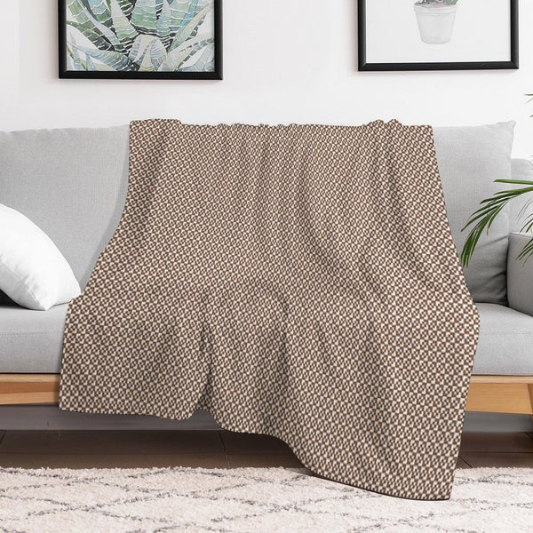 Tiled Pattern - Brown All-season Throw Blanket