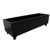 Black Metal Planter Medium with Wheels – For Artificial Hedges