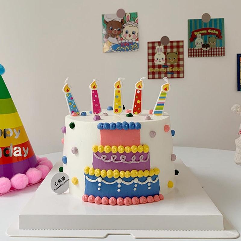 Cake Topper Bear Candles Cartoon Smiley Face Birthday Insert Creative  Party Cake Handmade Smiley Daisy Flower Cake Toppers For Birthday Party