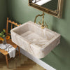 Calacatta Gold Marble Wall-mount Bathroom Vanity Sink Fluted (W)18