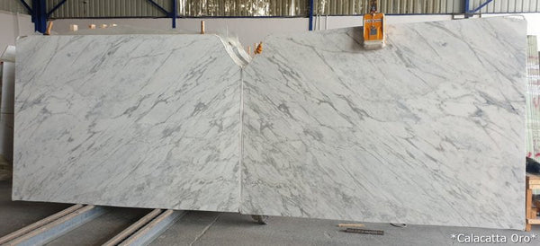 Calacatta Oro White Bookmatching Marble Slabs Polished - Livfloors Collection