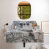 Calacatta Verde Marble Rectangular Wall-mount Bathroom Sink with 10