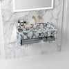 Calacatta Viola Marble Wall-mount Bathroom Sink Hidden Drain with Storage (W)18