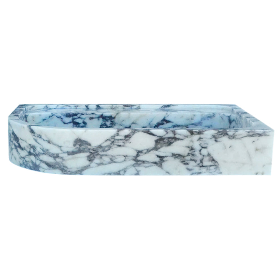 Calacatta Viola Marble Wall-mount Bathroom Rectangular Corner Sink (W)16