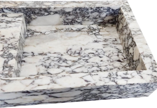 Calacatta Viola Marble Double Bathroom Sink Polished (W)19