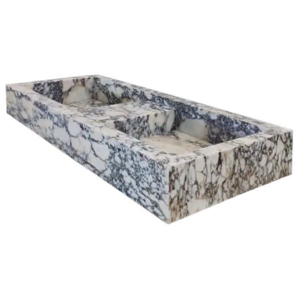 Calacatta Viola Marble Double Bathroom Sink Polished (W)19